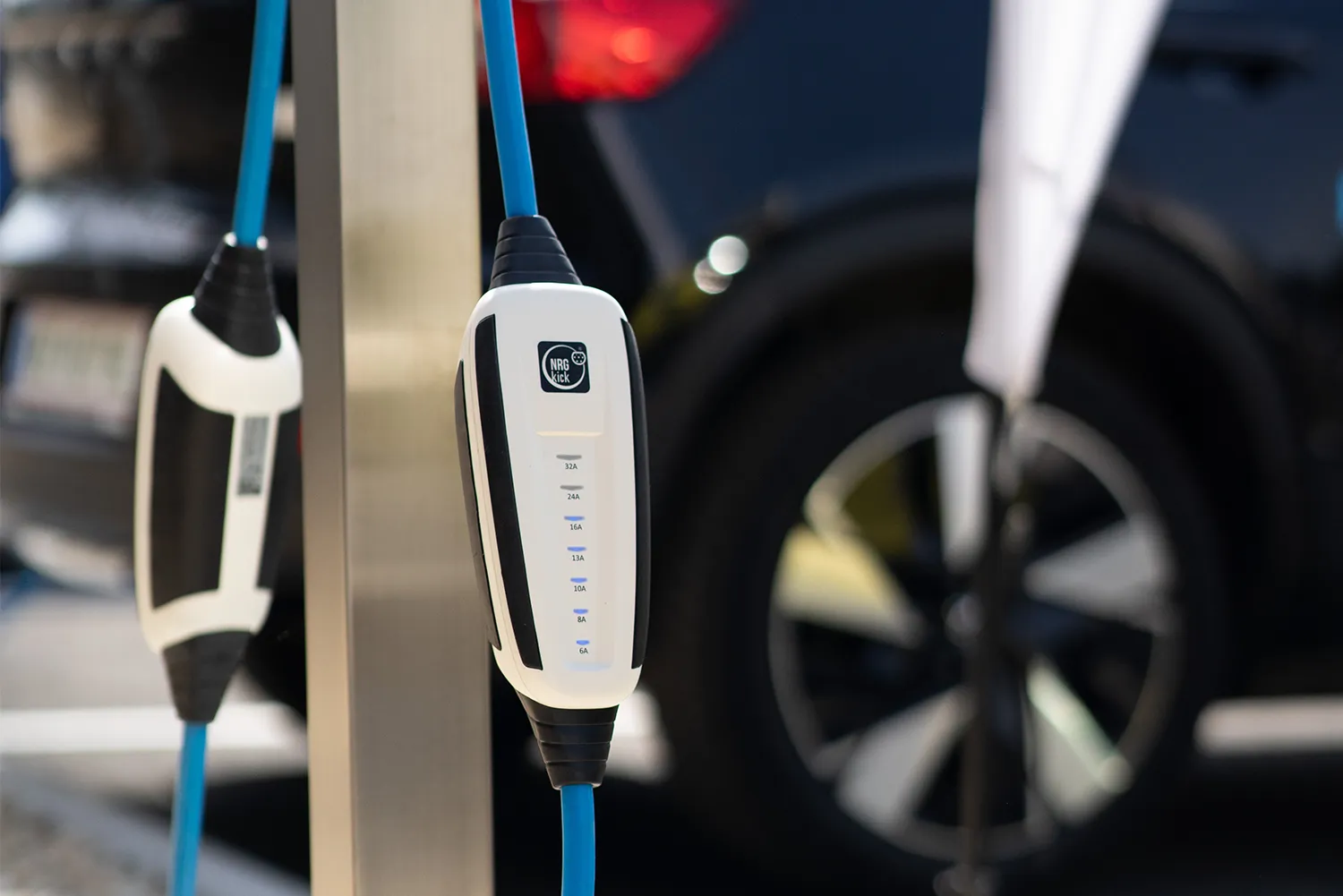 Charge your electric car with NRGkick at the company site, on the road or at home.